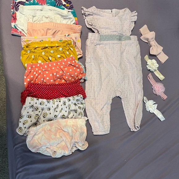 various Other - Baby Girl Ruffle Romper and Bloomers Set bundle